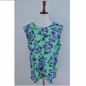 J. Crew Drapey Sleeveless Floral Top Sz XL